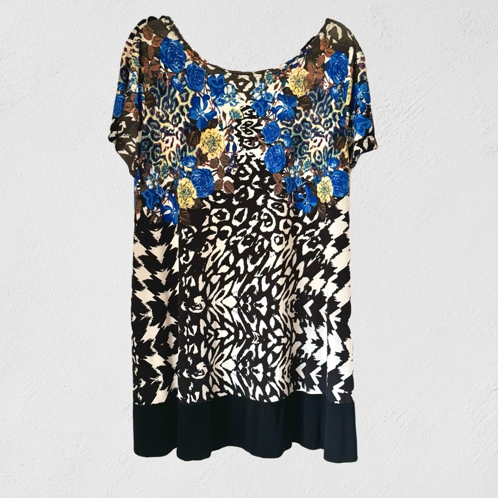 Floral Short Sleeve Tunic Top